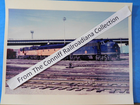 Photo Milwaukee Road Locomotive #225 & Missouri Pacific #907 Milw  8X10 Color
