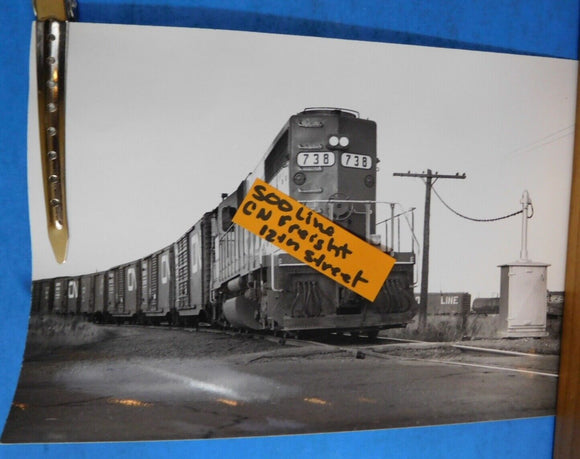 PHOTO SOO Line Locomotive CN Freight Cars 12th Street Junction 4 5/8 x 7 ½