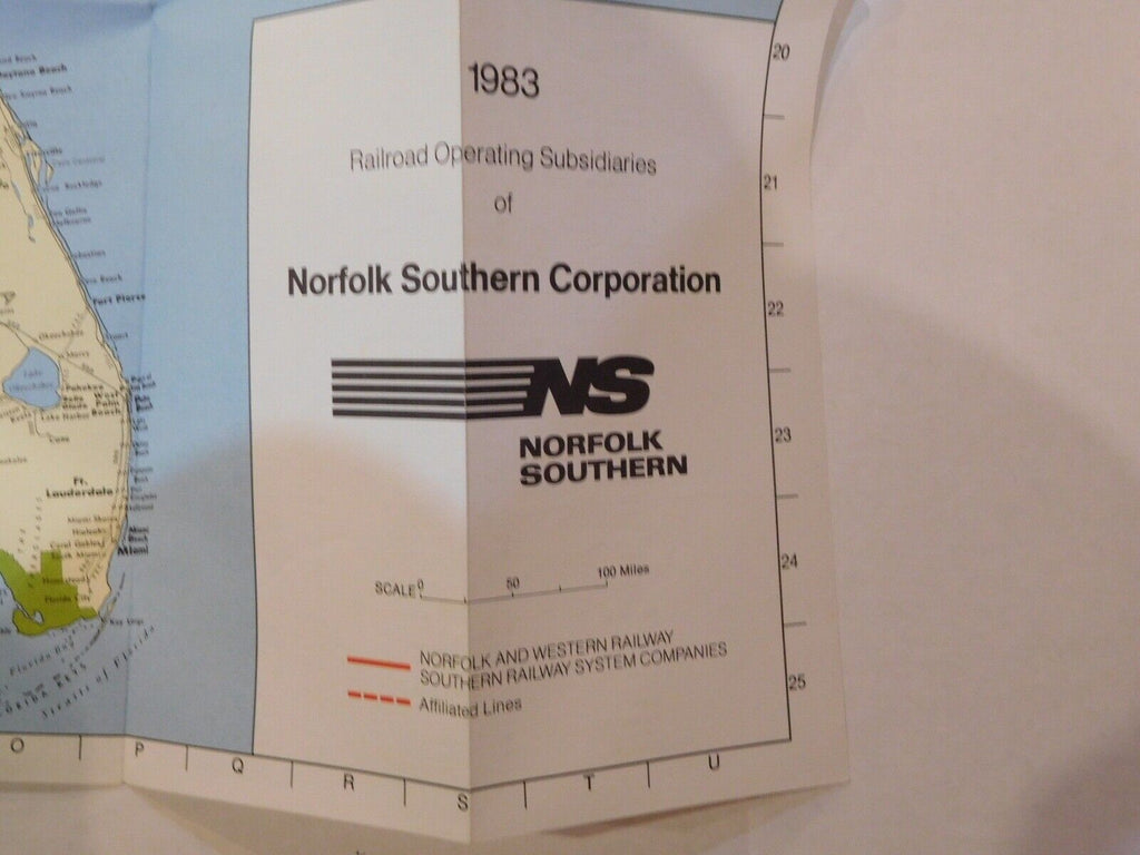 Map Norfolk Southern Operating subsidiaries 1983 NS – RailroadTreasures
