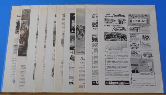 Ads Milwaukee Road Lot #14 Advertisements from various magazines (10)