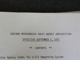 C&O / B&O Merchandise Sales Agency Jurisdiction for States and Provinces