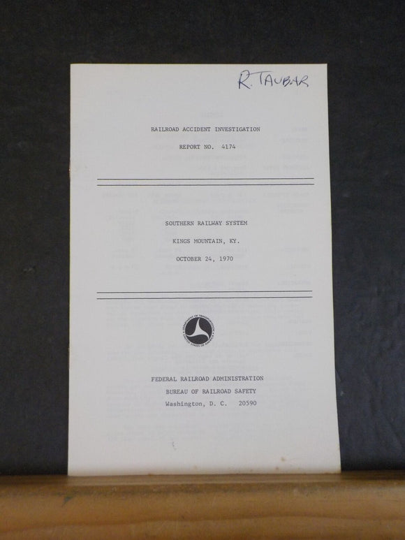 Railroad Accident Investigation Report #4174 Southern Railway System 1970