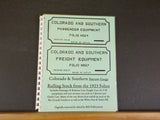 Colorado and Southern Narrow Gauge Rolling Stock 1923 Folios    Spiral Bound