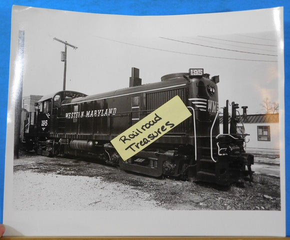 Photo Western Maryland Locomotive #195 Approx. 8 X 10 inches.