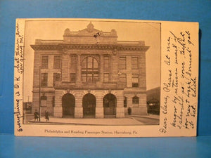 Postcard Philadelphia and Reading Passenger Station Harrisburg PA P&R 1906