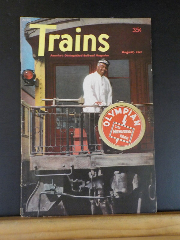 Trains Magazine 1947 August Milw Electric Lines Reading Open platform cars