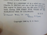 First Five Years of The Railroad Era in Colorado, The E.O. Davis