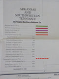 Map Burlington Northern Arkansas State Railroad Map 1983 August +  SW TN