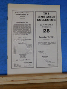Timetable Collector #28 1984 December H.M on S.I, Charlotte Monroe & Columbia