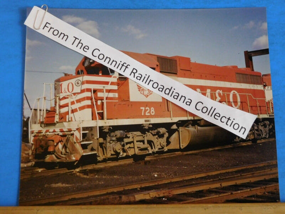 Photo Gulf Mobile & Ohio Locomotive #728 8X10 Color Jackson Miss 1972