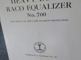 Heavy Duty Raco Equalizer No. 700 1958 October Supplement to Catalogue No 51