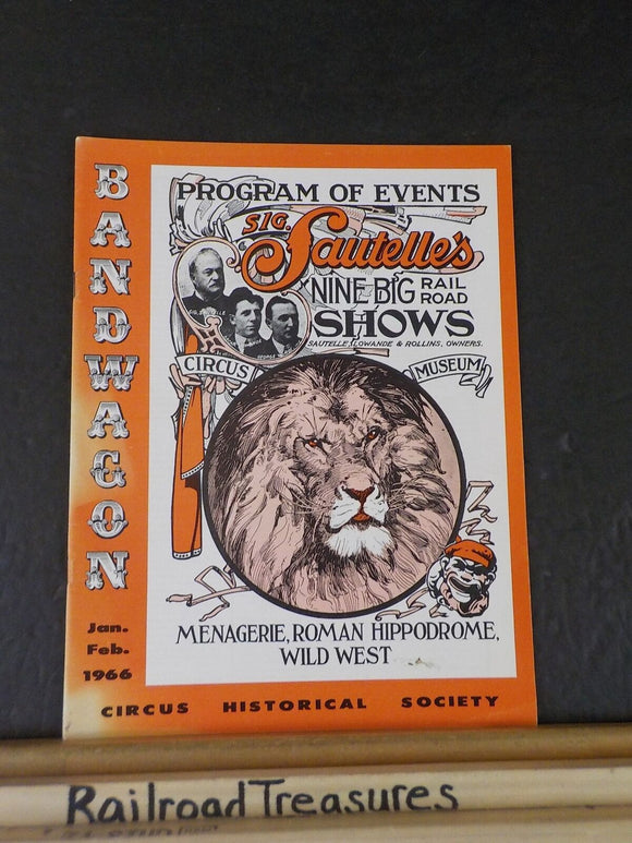 Bandwagon 1966 January February Circus Magazine Great Wallace Running Lion & Rhi