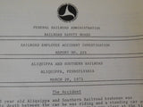 Railroad EMPLOYEE Accident Investigation Report #225 Aliquippa & Southern 1975