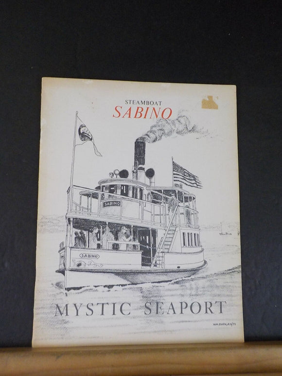 Steamboat Sabino by Mystic Seaport 1974 soft cover stapled