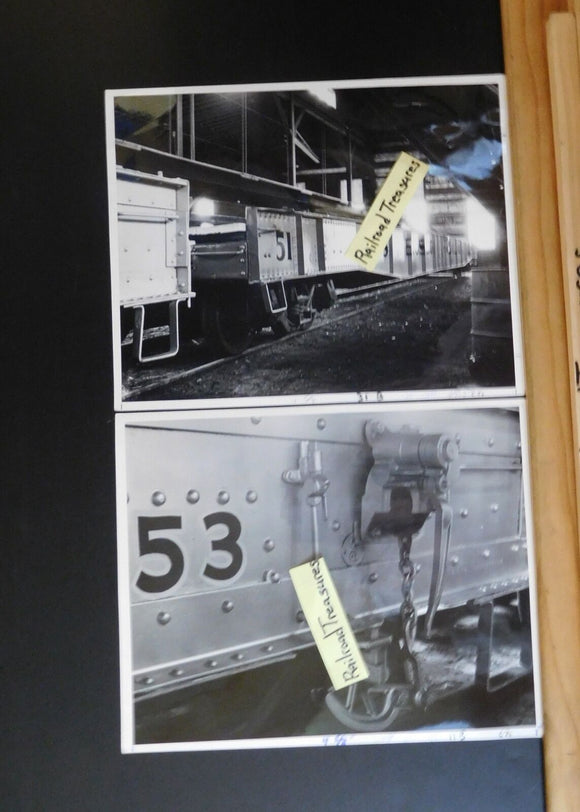 Photo Freight Car 53 close up  51 freight car Fris????  Lot of 2 8 x 10 B&W
