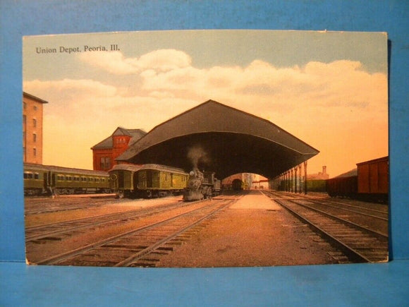 Postcard Union Depot Peoria Illinois No Postmark