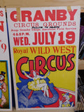Posters Royal Wild West Circus Canton  Granby Lot of 2 July Nov