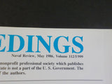 Proceedings Magazine Naval Review Issue 1986 May Walker Spy Case Navy medicine