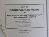 Map Principal Railroads in United States, Southern Canada & Northern Mexico 1985