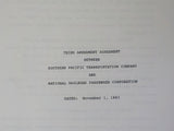 National Railroad Passenger Agreement Lot Southern Pacific & ATSF    Amtrak Exec