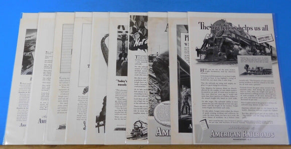 Ads Association of American Railroads Lot #9 Advertisements from magazines (10)