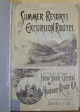 New York Central & Hudson River RR Summer Resorts and Excursion Routes MAP