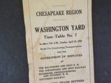 Pennsylvania Railroad Employee Timetable Chesapeake Region Washington Yard #7 19