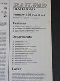 Railfan & Railroad Magazine 1991 January Amtrak SDP40F Freight & passenger on Wy