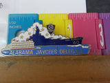 Jaycees Alabama USS Alabama 60 Battlesip Ship Blue shield   PIN