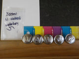 Button W Wabash Lot of 5 Silver in color large buttons silver in color large
