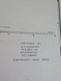 Map Wilmington Delaware 1929 November Approx 24 1/2 X 20 1/2 inches B&O PRR