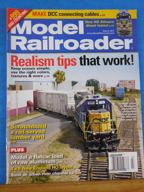 Model Railroader Magazine 2017 March Realism tips Rail served lumber yard