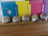 Button w Wabash Lot of 5 Cheshire Button Silver in color small