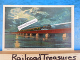 Postcard Union Pacific Bridge across the North Platte River by Moonlight NE