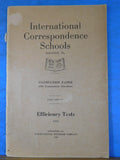 ICS Efficiency Test #1151 First Edition  1920 International Correspondence Schoo