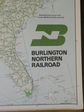 Map Burlington Northern 1984 May United States Map Folded