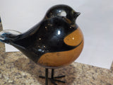Mouth Blown glass bird Brown and black Oriole?