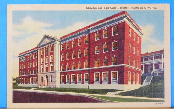 Postcard Chesapeake and Ohio Hospital Huntington W, Va.
