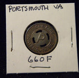 Token VA Portsmouth 660F One Fare Portsmouth VA One Fare