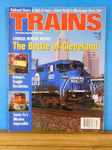 Trains Magazine 1998 July Battle of Cleveland Britain freight revolution Santa F