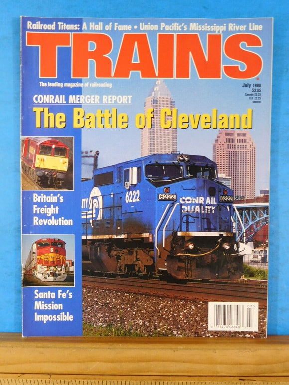 Trains Magazine 1998 July Battle of Cleveland Britain freight revolution Santa F