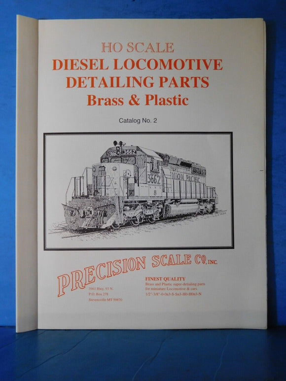 Precision Scale HO Diesel Locomotive Detailing Parts Brass Plastic Catalog 2