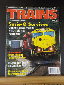 Trains Magazine 1998 January Susie-Q survives UPs Texas traffic jam L&N Alcos