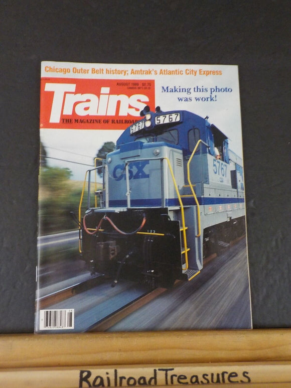 Trains Magazine 1989 August Chicago Outer Belt history Atlantic City Express Amt