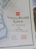 Norfolk and Western Railway Annual Report 16th June 30 1912 FOLD OUT MAP