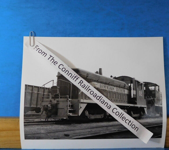 Photo Birmingham Southern Locomotive #92 8X10 B&W Wylam Ala 1962