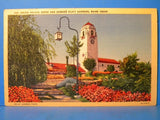 Postcard Union Pacific Depot and Howard Platt Gardens, Boise Idaho