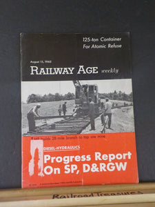 Railway Age 1960 August 15 Weekly Progress report SP D&RGW 125 ton container ato