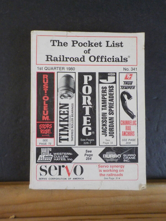 Pocket List of Railroad Officials #341 1980 1st Quarter