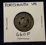 Token VA Portsmouth 660F One Fare Portsmouth VA One Fare